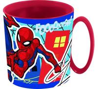 Tataway Taza Spiderman, 390 ml, colección Mob Rules, apta para microondas, taza de desayuno de plástico duradera, producto oficial de Marvel