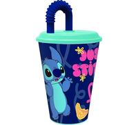 Tataway Vaso de 430 ml con pajita Stitch Palms: cómodo, colorido y perfecto para cualquier momento del día, con un diseño tropical de Disney que encanta a adultos y niños