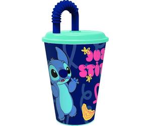 Tataway Vaso de 430 ml con pajita Stitch Palms: cómodo, colorido y perfecto para cualquier momento del día, con un diseño tropical de Disney que encanta a adultos y niños
