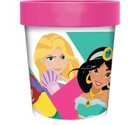 Tataway Vaso de plástico Disney Pink para niñas Princesas Jasmine Rapunzel Belle Blancanieves Ariel Cinderella Sleeping Beauty 260 ml con base antideslizante