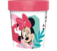 Vaso Disney Minnie de plástico rosa de 260 ml para niñas con base antideslizante