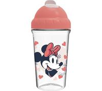 Tataway Vaso Minnie con pajita flexible de 295 ml, vaso infantil reutilizable, ideal para agua y zumos, práctico y colorido para el uso diario