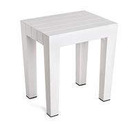 Tatay banqueta Rectangular Fabricada en Polipropileno Texturizado Blanco, con Acabado Efecto Madera. Protección Anti-UVA, Apta para Interior y Exteriores. Medidas 38x29x41m5 cm