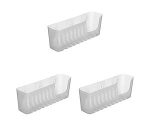 Tatay 4520202 - Gran cesta organizadora de ducha con ventosas, capacidad para 2.5 kg, Plástico Polipropileno, Color glacé, 30 x 9.5 x 11cm (Paquete de 3)