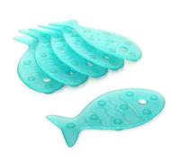 TATAY 5515003 - Pack de 6 pegatinas antideslizantes para ducha o bañera, diseño de peces, color turquesa