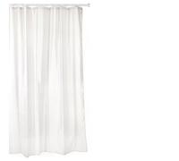 Tatay Cortina de baño de Polyester hidrofugado, Lavable, Evita la Humedad, en Color Blanco, Acabado Satinado. Incluye Anillas