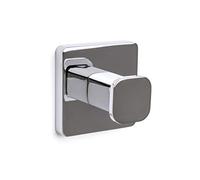 Tatay Colgador Individual de la Colección Kalo, en Zamack Cromado, con Soporte de líneas cuadradas y Sistema de fijación 3M, cómodo y sin taladrar