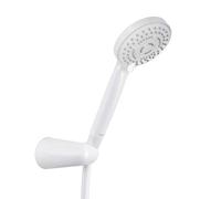 TATAY Alcachofa de Ducha Bombay Ø10 cm Fácil de Limpiar Sistema Antical | Alcachofa Ducha | Longitud 1,5m | Plástico ABS | Ahorro de Agua | 1 Posición | Kit con Soporte y Manguera, Blanco