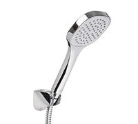 TATAY Alcachofa Ducha Tokio con Soporte y Manguera 1.5M, 10 cm de Diámetro, de ABS, 1 posición, Sistema de Ahorro de Agua y Antical, Cromado