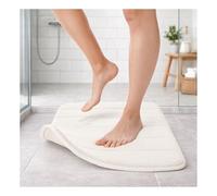 TATAY Alfombra de Baño Nuvola, 100% Microfibra, Antideslizante, Absorvente, Secado Rápido, Suave, Efecto Memoria, Apto Lavadora, Blanco, Medidas 40 x 60 cm