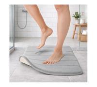 TATAY Alfombra de Baño Nuvola, 100% Microfibra, Antideslizante, Absorvente, Secado Rápido, Suave, Efecto Memoria, Apto Lavadora, Gris, Medidas 40 x 60 cm