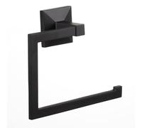 TATAY Aro Toallero Iconik Instalación sin Taladro hasta 5kg y Tornillos | Aro Toallero | Medidas 20x6,5x16 cm | Acero Inoxidable | Incluye Fijador KitGlue&Fix Resiste | Hasta 5kg y Tornillos, Negro