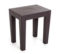 Tatay banqueta Rectangular Fabricada en Polipropileno Texturizado marrón, con Acabado Efecto Madera. Protección Anti-UVA, Apta para Interior y Exteriores. Medidas 38x29x41m5 cm