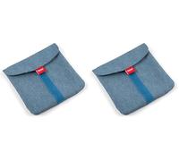 Tatay Bolsa Reutilizable Bocadillo - Urban Food Textil Pocket | Porta Sandwich Ajustable con Velcro | Forro Interior PEVA Impermeable | Libre de BPA | 18x0,3x18 cm, Azul Denim (Paquete de 2)