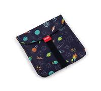 Tatay Bolsa Reutilizable Bocadillo - Urban Food Textil Pocket | Porta Sandwich Ajustable con Velcro | Forro Interior PEVA Impermeable | Libre de BPA | 18x0,3x18 cm, Planetas Azul