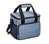 Tatay Bolsa Termica Porta Alimentos Impermeable - Urban Food Picnic 11L | Triple Capa Aislante | Cuerpo Semirrígido | 4 Bolsillos | Bandolera Extraíble | 28,5x21x24cm, Azul Denim