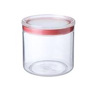 Tatay Bote Cocina Almacenaje 1 L | Tarro Cocina Transparente | Tapa con Cierre Silicona | Apilable | Plástico Libre de BPA | Apto para Lavavajillas | 12,5 x 12,5 x 12,5 cm, Rojo