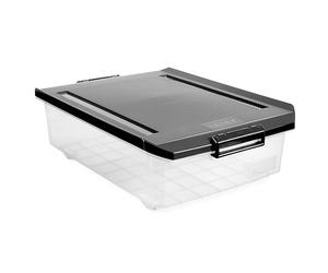 TATAY Caja Almacenaje Bajocama con Tapa, 32L de Capacidad, con Asas y Ruedas, Tapa 100% materiales reciclados, Libre de BPA, Rojo. Medidas 40 x 57 x 18 cm