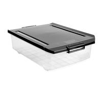 Tatay Caja Almacenaje Plastico 32 L Bajocama - Classic | Tapa con Bisagras Incluidas | Asas Ergonómicas en ABS | Ruedas Integradas | Diseño Resistente | Plástico Libre de BPA | 40x57x18 cm, Negro