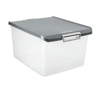Tatay Caja Almacenaje Plastico 35 L Multiusos - Classic | Tapa con Bisagra Incluida | Asas Ergonómicas en ABS | Diseño Apilable y Resistente | Plástico Libre de BPA | 37,7x47,5x26 cm, Gris