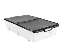 TATAY Caja Almacenaje Bajocama con Tapa de Doble Apertura, 63L de Capacidad, con Asas y Ruedas, Tapa 100% Materiales reciclados, Libre de BPA, Negro. Medidas 45 x 78 x 18 cm