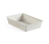 Tatay Caja Organizadora A5 Bohol | Cesta Almacenaje Plastico | Diseño Minimalista Funcional | Orden Hogar y Oficina | Plástico Reciclado Libre de BPA | 17x26x5,5 cm, Blanco