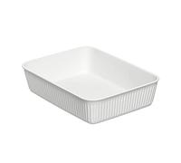 Tatay Caja Organizadora Baobab Libre de BPA Cesta Almacenaje Plástico | Caja Organizadora | Medidas 17,7x24x5,6 cm | Plástico Reciclado | Orden Hogar y Oficina | Diseño Elegante Funcional, Blanco