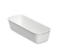 Tatay Caja Organizadora Baobab Libre de BPA Orden Hogar y Oficina | Caja Organizadora | Medidas 9x24x5,6 cm | Plástico Reciclado | Cesta Almacenaje Plástico | Diseño Elegante Funcional, Blanco