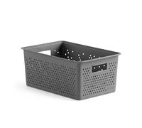 Tatay Caja Organizadora Bohol 17,5x27x11,5 cm Diseño Ventilado | Caja Organizadora | Capacidad 4 L | Plástico Reciclado | Diseño Apilable | Diseño Modular | Asas Integradas, Gris