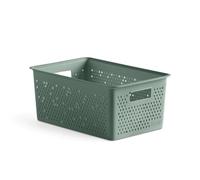 Tatay Caja Organizadora Bohol 17,5x27x11,5 cm Diseño Ventilado | Caja Organizadora | Capacidad 4 L | Plástico Reciclado | Diseño Apilable | Diseño Modular | Asas Integradas, Verde