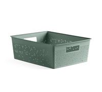 TATAY Caja Organizadora Rectangular 12L Bohol, de Polipropileno, Libre de BPA, Plástico 100% Reciclado. Verde. Medidas 30 x 39 x 13,5 cm