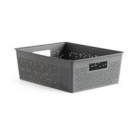 Tatay Caja Organizadora Bohol 30x39x13,5 cm Plástico Reciclado | Caja Organizadora | Capacidad 12 L | Diseño Apilable | Diseño Modular | Diseño Ventilado | Asas Integradas, Gris