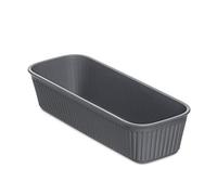 Tatay Caja Organizadora Slim Baobab | Cesta Almacenaje Plastico | Diseño Elegante Funcional | Orden Hogar y Oficina | Plástico Reciclado Libre de BPA | 9x24x5,6 cm, Gris