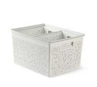 Tatay Set de 4 Cajas Organizadoras Rectangulares Bohol (2 x 4L / 1 x 12L / 1 x 20L) de Polipropileno, Libre de BPA, Plástico 100% Reciclado. Blanco. Medidas 30 x 39 x 21,5 cm