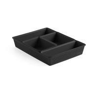 Tatay Cajas Organizadoras Bohol | Set de 4: A6 + A5 + A4 + Slim | Cestas Almacenaje Plastico | Diseño Minimalista Funcional | Orden Hogar y Oficina | Plástico 100% Reciclado Libre de BPA, Negro