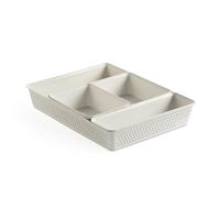 TATAY Set de 4 Organizadores (1ud Slim + 1ud A6 + 1ud A5 + 1ud A4) Bohol, de Polipropileno, Libre de BPA, Material 100% Reciclado, Blanco