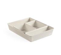 Tatay Cajas Organizadoras Bohol | Set de 4: A6 + A5 + A4 + Slim | Cestas Almacenaje Plastico | Diseño Minimalista Funcional | Orden Hogar y Oficina | Plástico 100% Reciclado Libre de BPA, Ecohome