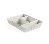 TATAY Set de 5 Organizadores de cajones, 1ud Slim + 2ud A6 + 1ud A5 + 1ud A4, Bohol, de Polipropileno, Libre de BPA, Material 100% Reciclado, Blanco