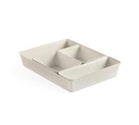 Tatay Cajas Organizadoras Bohol | Set de 5: 2xA6 + A5 + A4 + Slim | Cestas Almacenaje Plastico | Diseño Minimalista Funcional | Orden Hogar y Oficina | Plástico 100% Reciclado Libre de BPA, Ecohome