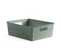 TATAY Caja Organizadora Rectangular 12L Bohol, de Polipropileno, Libre de BPA, Plástico 100% Reciclado. Verde. Medidas 30 x 39 x 13,5 cm