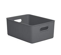 Tatay Caja Organizadora Rectangular Baobab, 15L de Capacidad, de Polipropileno, Libre de BPA, Color Gris Antracita, Medidas 29.4 x 38.5 x 16 cm