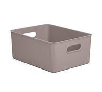 Tatay Cesta Almacenaje Plastico 15 L Baobab | Caja Organizadora | Asas Integradas | Diseño Compacto y Versátil | Plástico Libre de BPA | 29,4x38,5x16 cm, Taupe