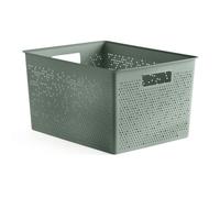 Tatay Caja Organizadora Rectangular 20L Bohol, de Polipropileno, Libre de BPA, Plástico 100% Reciclado. Verde. Medidas 30 x 39 x 21,5 cm