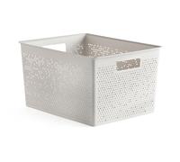 TATAY Caja Organizadora Rectangular 20L Bohol, de Polipropileno, Libre de BPA, Plástico 100% Reciclado. Blanco. Medidas 30 x 39 x 21,5 cm