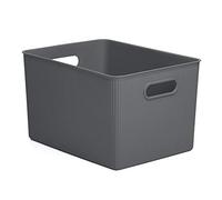 Tatay Caja Organizadora Rectangular Baobab, 22L de Capacidad, de Polipropileno, Libre de BPA, Color Gris Antracita, Medidas 29,4 x 38,5 x 23 cm