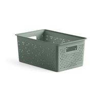 Tatay Caja Organizadora Rectangular 4L Bohol, de Polipropileno, Libre de BPA, Plástico 100% Reciclado. Verde. Medidas 17,5 x 27 x 11,5 cm