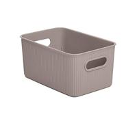 Tatay Cesta Almacenaje Plastico 5 L Baobab | Caja Organizadora | Asas Integradas | Diseño Compacto y Versátil | Plástico Libre de BPA | 11x2,3x19,5 cm, Taupe