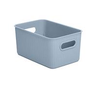 Tatay Cesta Almacenaje Plastico 5 L Baobab | Caja Organizadora | Asas Integradas | Diseño Compacto y Versátil | Plástico Libre de BPA | 18,1x27,2x13 cm, Azul