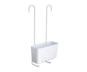 TATAY Cesta de Ducha 100% Inoxidable Fácil de Limpiar Fácil Instalación | Cesta Ducha | Medidas 20,5x11x41,5 cm | Sin Taladro | Colgador Ducha | Colgar con Drenaje Eficiente | Fácil Limpieza, Blanco