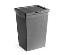 TATAY Cesto de Ropa Bohol, con Tapa, 60L de Capacidad, de Polipropileno, Libre de BPA, Plástico 100% Reciclado, Gris Antracita. Medidas: 41 x 33 x 50 cm